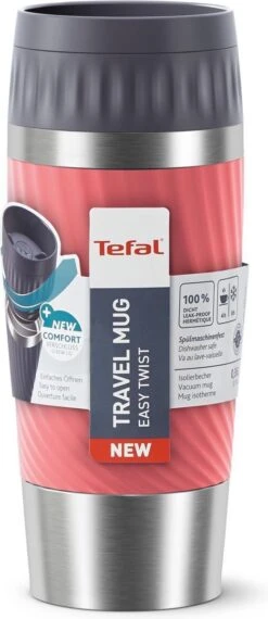 Tefal Travel Mug Easy Twist Thermobeker - Koraalrood - 0,36 Liter -Keukenartikelen Series Winkel 520x1200