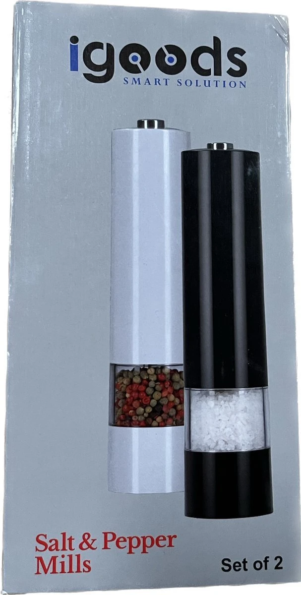 IGOODS Keramiek Elektrische Pepermolen En Zoutmolen - Pepermolen - Zoutmolen - 2 Stuks- Wit 8 IGOODS Keramiek Elektrische Pepermolen En Zoutmolen - Pepermolen - Zoutmolen - 2 Stuks- Wit - Afbeelding 6