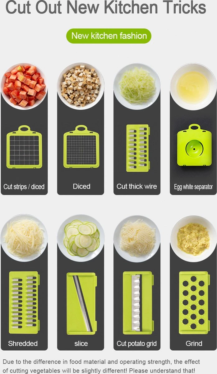Merkloos Mandoline – Multifunctionele Groentesnijder – Nicer Dicer 5 Merkloos Mandoline – Multifunctionele Groentesnijder – Nicer Dicer - Afbeelding 3