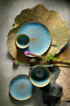 Palmer Serviesset Lotus Stoneware 6-persoons 24-delig Zwart Turquoise -Keukenartikelen Series Winkel 800x1200 26