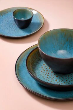 Palmer Serviesset Lotus Stoneware 6-persoons 24-delig Zwart Turquoise -Keukenartikelen Series Winkel 801x1200 7
