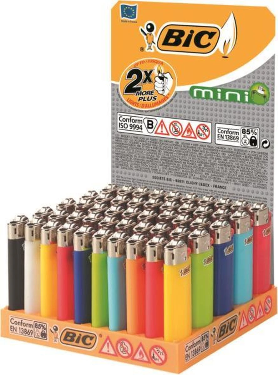 Bic Mini Lighters Display (50 Stuks) Gratis Verzending 3 Bic Mini Lighters Display (50 Stuks) Gratis Verzending