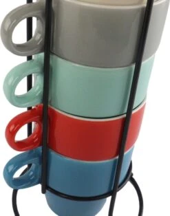 Orange85 Koffiekopjes - Met Houder - Set Van 6 - Gekleurd - 300 Ml - Keramiek 13 Orange85 Koffiekopjes - Met Houder - Set Van 6 - Gekleurd - 300 Ml - Keramiek -Keukenartikelen Series Winkel 945x1200